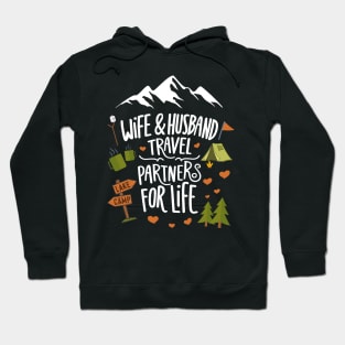 Wife & Husband Travel Partners For Life Honeymoon Outdoor Hoodie